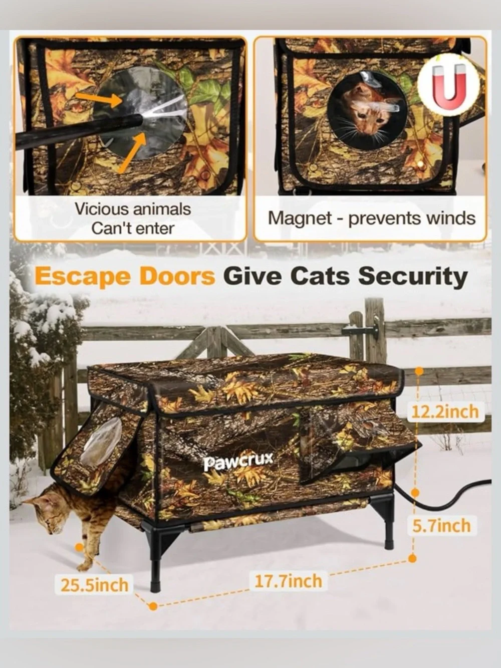 NWOT Weatherproof Heated Cat House shelter bed for Outdoors in Winter